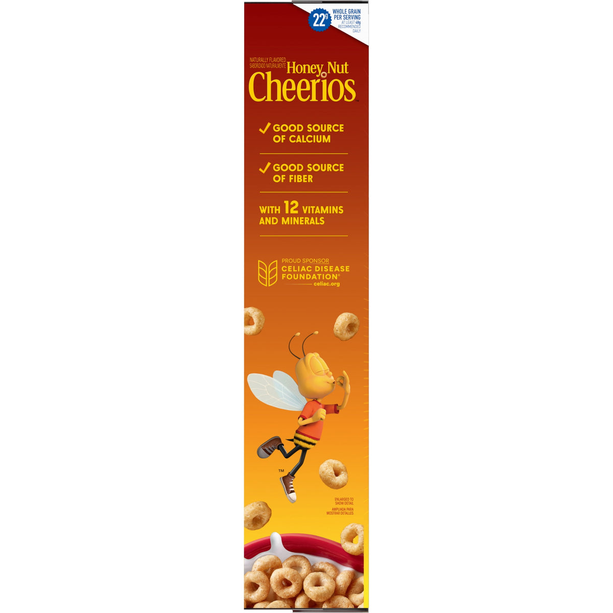 BackUPMYFILESNOW® Honey Nut Cheerios breakfast cereal box with heart-healthy gluten-free oats in family size package.