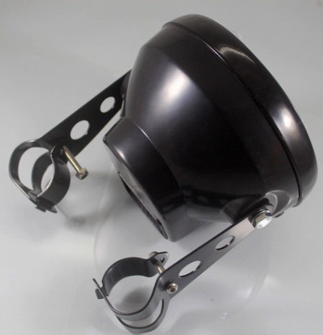 Motorcycle headlight and turn signal indicator blinker light with bracket for cafe racer