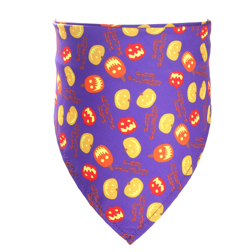 Halloween pet saliva towel for dogs, absorbent fabric in festive seasonal design