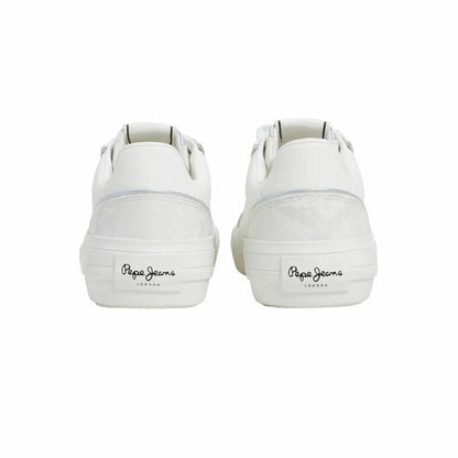 White women's casual trainers by Pepe Jeans, Allen Twin style, featuring sporty design and comfortable fit for everyday wear.