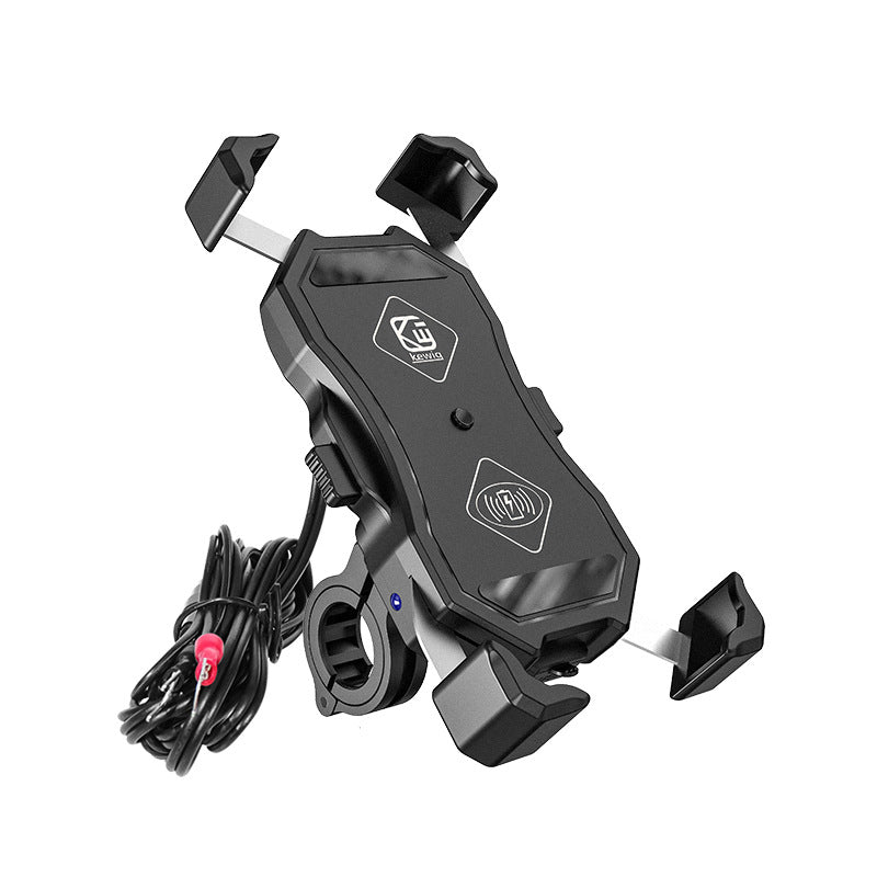 Motorcycle 15W wireless charging mobile phone holder mounted on handlebars