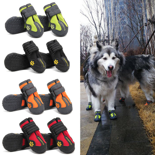 Big Dog Shoes non-slip wear-resistant pet shoes for dogs, protective paw footwear in black