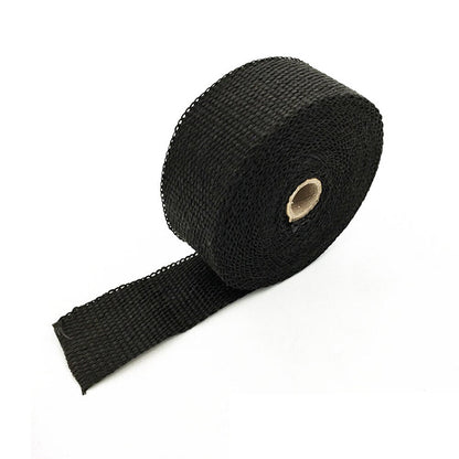 Motorcycle exhaust pipe insulation belt, close-up view