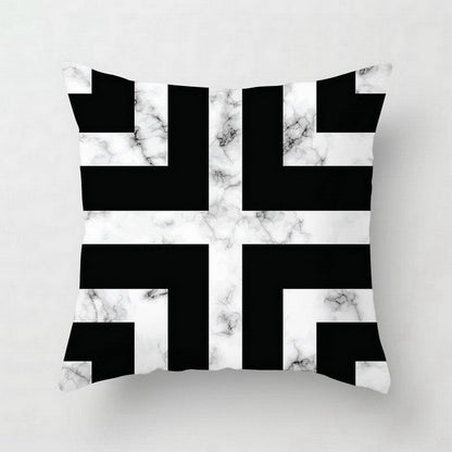Pink geometric abstract decorative pillowcase with patterned design