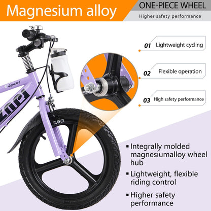 Kids bike by GBruno Store with 16-18 inch wheels, training wheels, and adjustable seat for young riders.