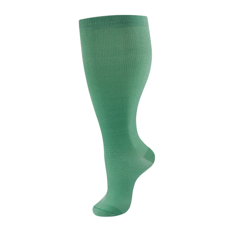 Plus-size nylon compression nurse socks for men and women in assorted colors