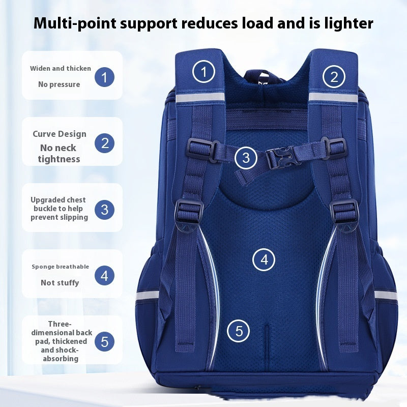 Cartoon one-piece lightweight children's backpack by My Store, featuring a colorful playful design