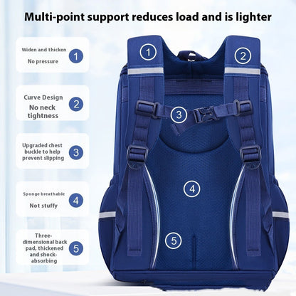 Cartoon one-piece lightweight children's backpack by My Store, featuring a colorful playful design