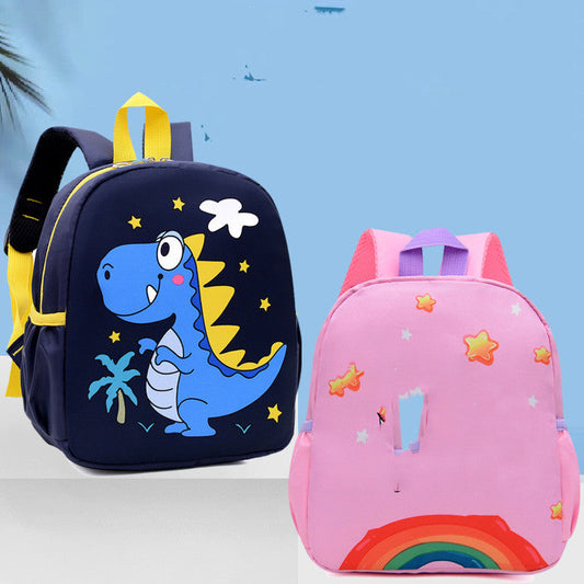 Cartoon kindergarten schoolbag for boys and girls with burden-reducing straps and anti-lost design