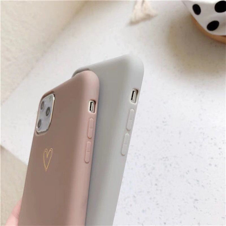 Small simple love iPhone case compatible with Apple, featuring a minimalist heart design