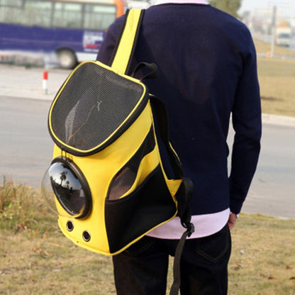 Cat&Dog Astronaut Capsule Backpack with transparent pet viewing window and space-themed design