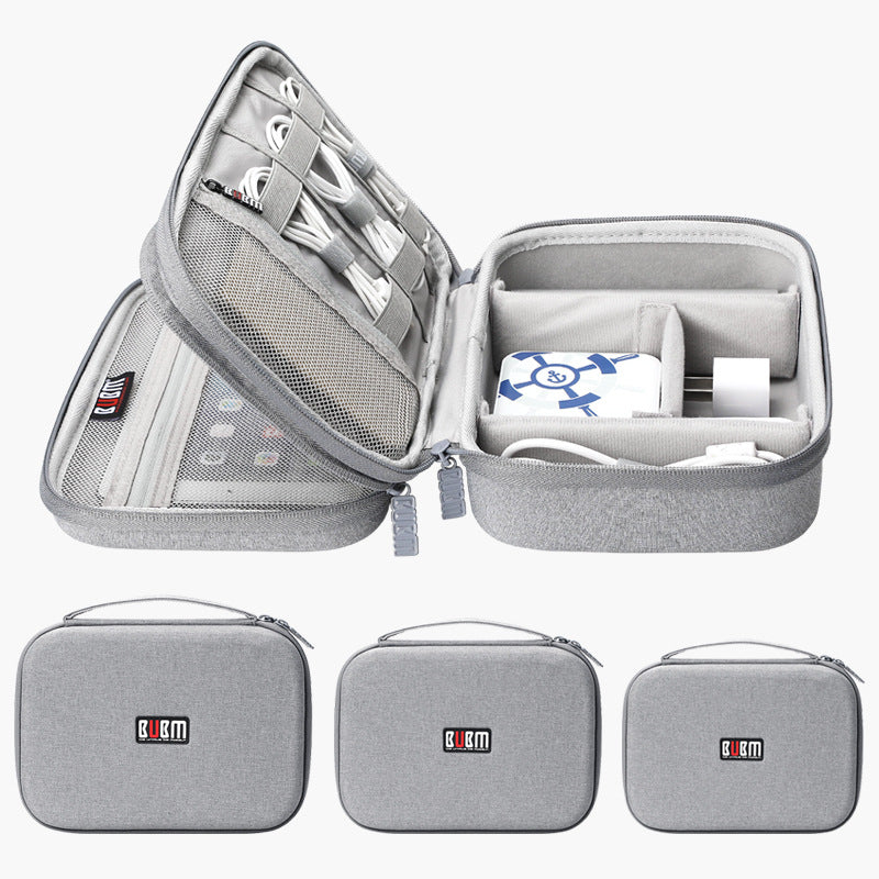 Multifunctional digital storage bag and headset storage box in compact protective case design