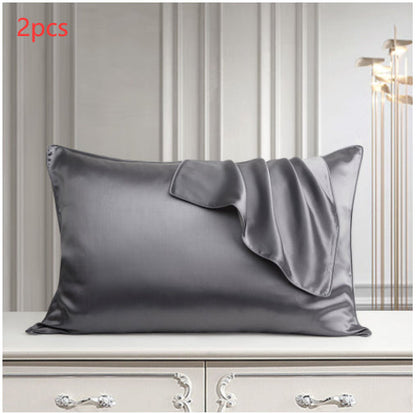 Pure silk pillowcase in a smooth natural silk fabric, shown in a simple folded view