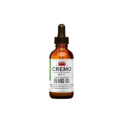 Cremo Tea Tree Mint beard oil by Pasteur Pharmacy, 1 oz bottle with dropper, revitalizes and softens facial hair and skin.