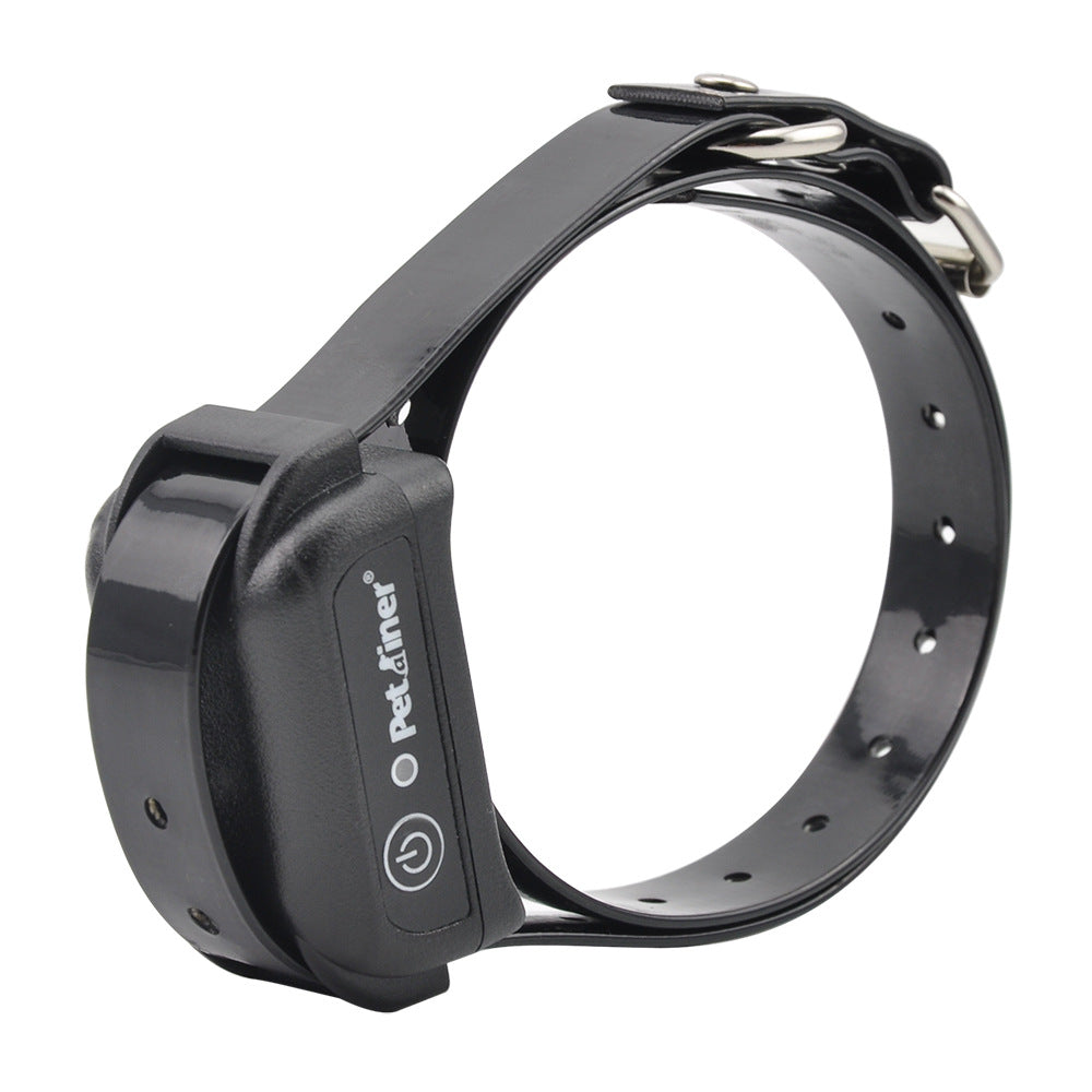 Dog trainer device, front view with control buttons and adjustable settings