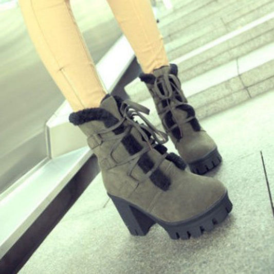 Wish Women's Waterproof Martin Boots with thick soles by BACKUPMYFILESNOW®, featuring sturdy design and waterproof material.