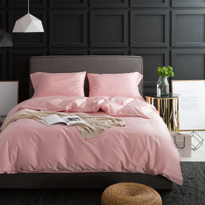 Solid color four-piece 60s satin long-staple cotton bedding set from My Store