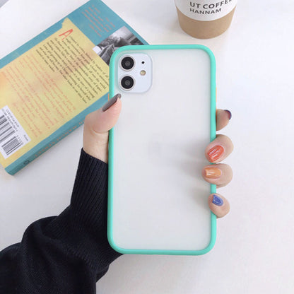 Frosted silicone phone case with a smooth matte finish in a protective smartphone cover design