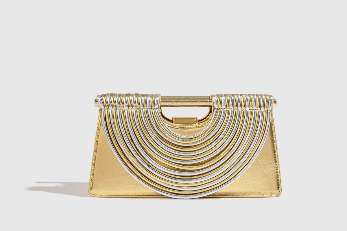 Handcrafted knotted woven noodle-shaped tote bag in textured woven design