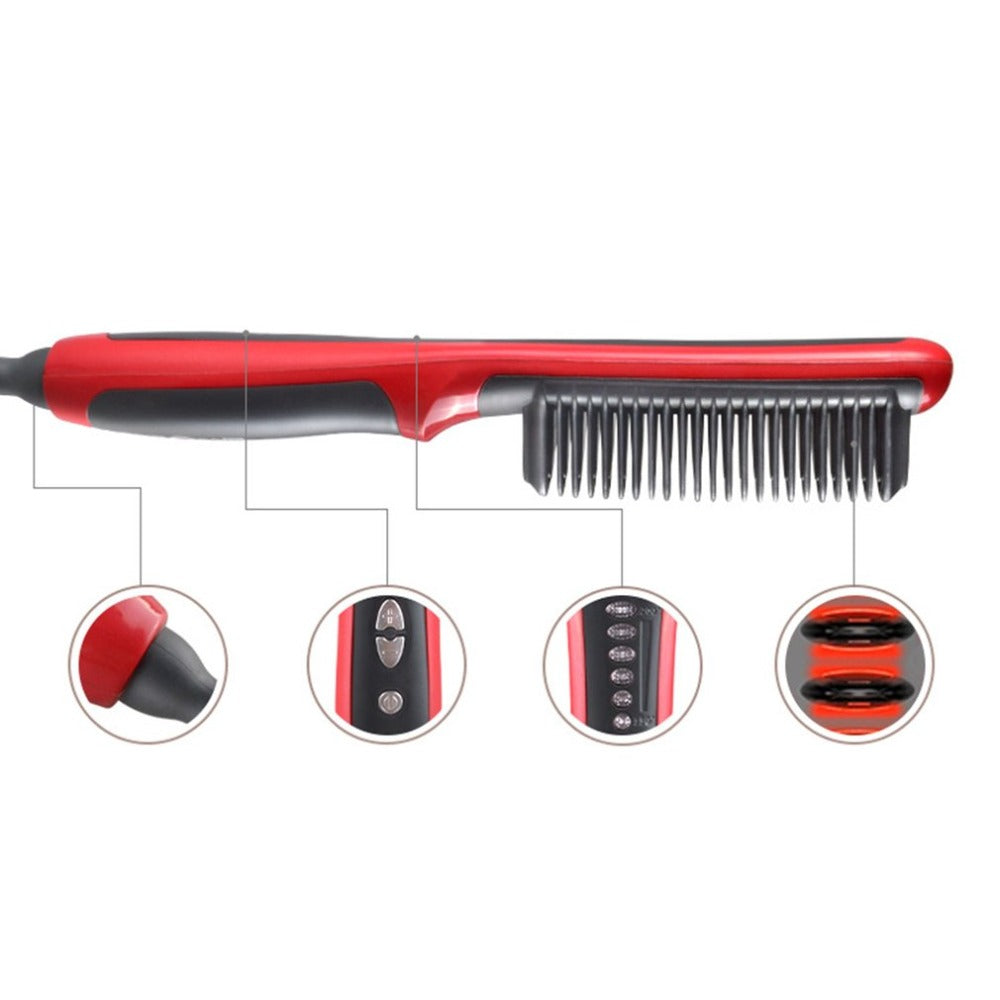 Straight hair comb close-up, showing smooth teeth and ergonomic handle from My Store