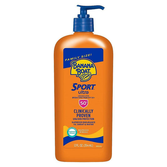Banana Boat Ultra Sport Family Size Broad Spectrum SPF 50+ Sunscreen Lotion 12 Fl Oz