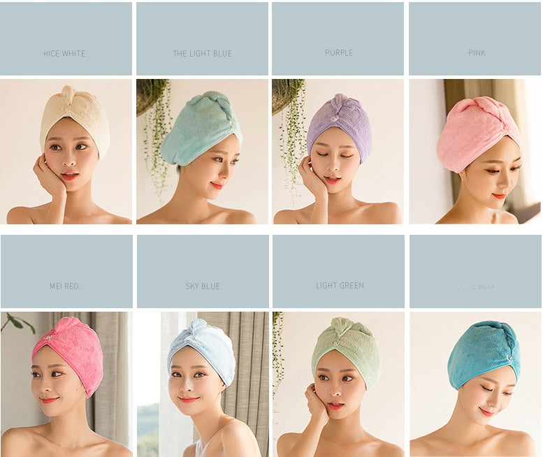 Women's absorbent hair dryer cap towel for drying hair, soft fabric design