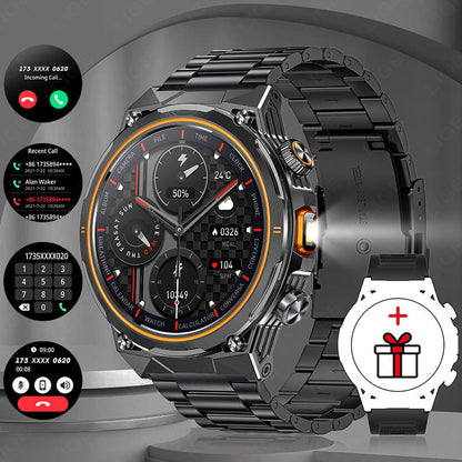 AK81 Cross-Border Smart Watch, 1.46-inch round touchscreen with black case and wristband