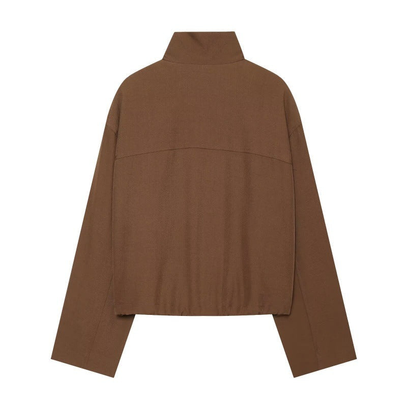 Women's casual jacket with chimney collar by My Store