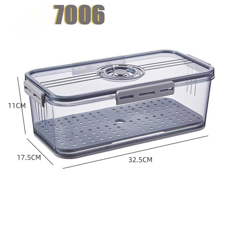 Transparent PET plastic refrigerator storage box for organizing food containers and produce