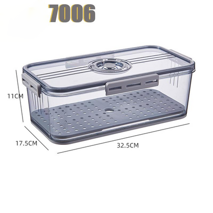 Transparent PET plastic refrigerator storage box for organizing food containers and produce