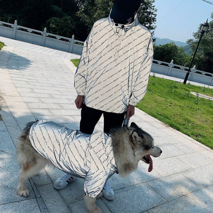 Reflective letters pet parent-child windbreaker jacket set by My Store
