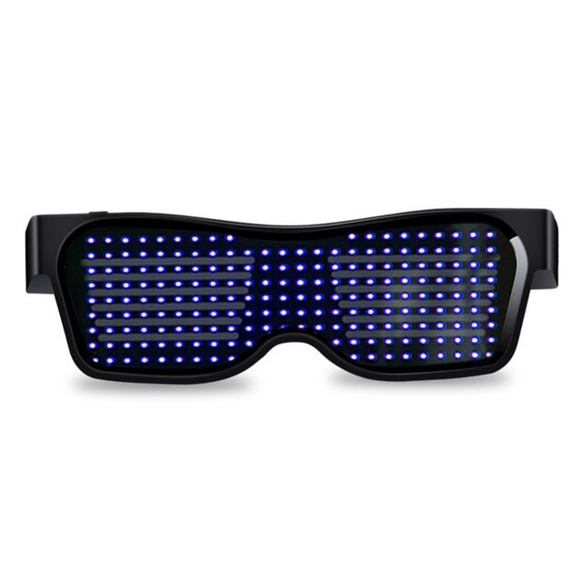 Multicolor party LED glasses with dynamic flashing lights, futuristic novelty eyewear design