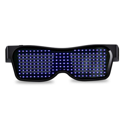 Multicolor party LED glasses with dynamic flashing lights, futuristic novelty eyewear design