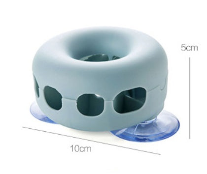 Suction wall toothbrush holder for bathroom storage, white plastic design