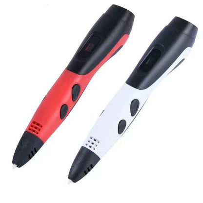 Six generations of 3D printing pens displayed together