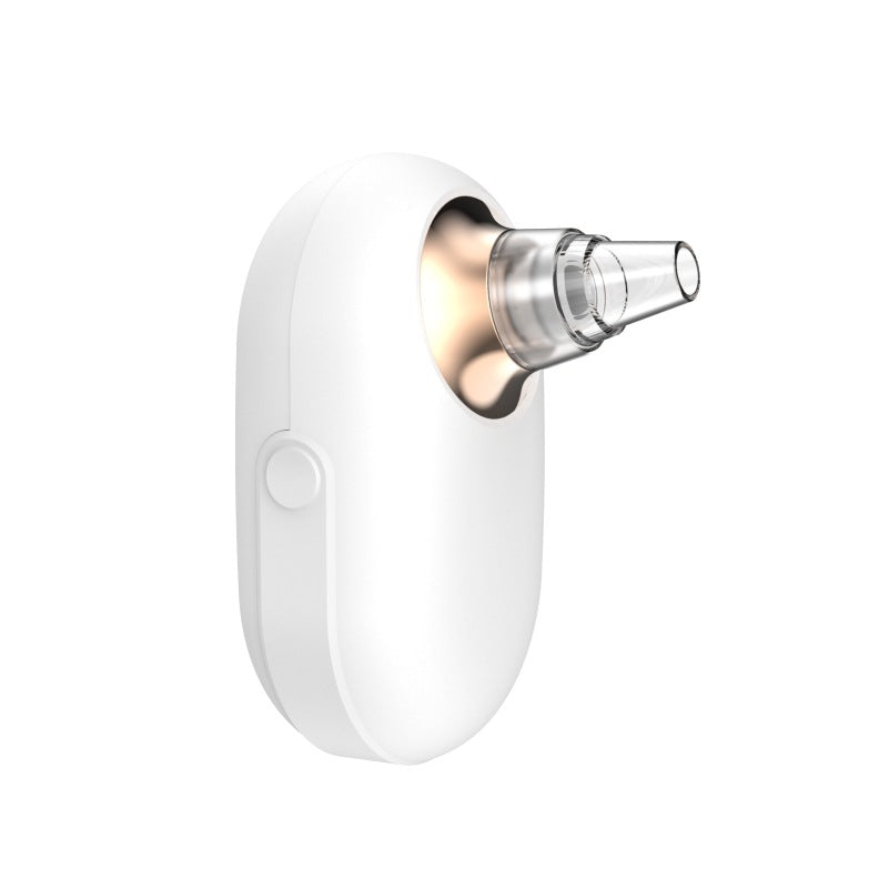 Blackhead instrument USB pore cleaner vacuum in white, handheld skincare device with clear suction tip