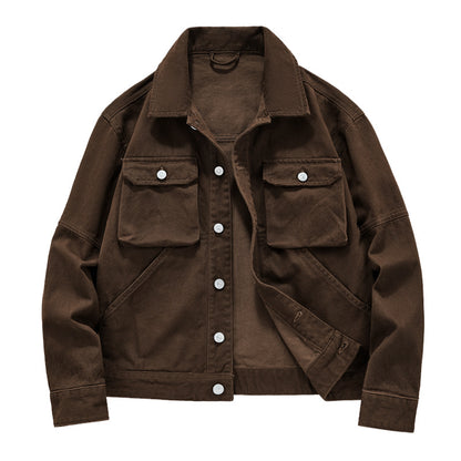 Men's Denim Jacket - Casual Multi-Pocket Windproof Coat