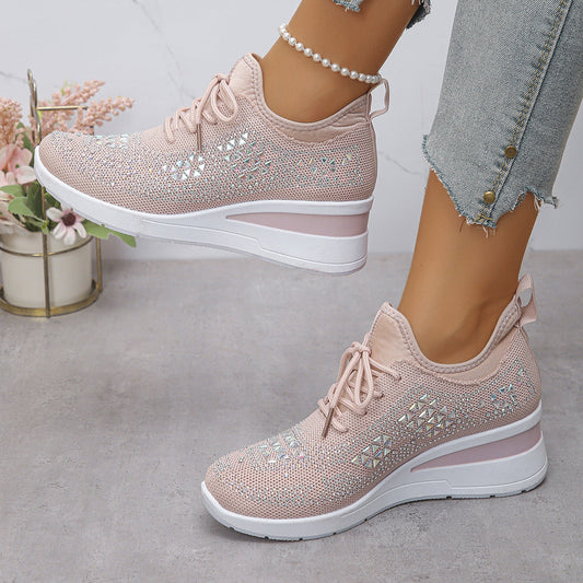 Breathable mesh casual height-enhancing sneakers for men, lightweight design for daily walking and sportswear