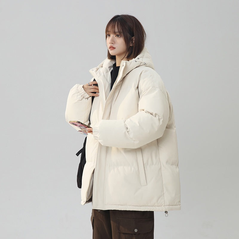Women's loose-fitting solid-color versatile cotton coat by My Store