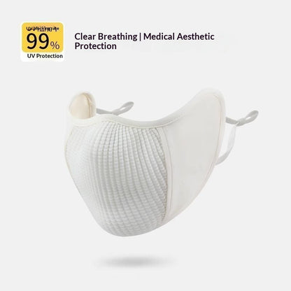 Breathable 3D stereoscopic sunshade riding mask for sunscreen protection, front view