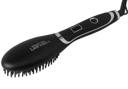 Ceramic hair straightening brush by My Store with heated bristles and ergonomic handle