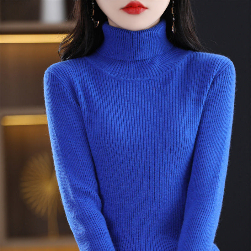 Women's turtleneck sweater for fall and winter by My Store, soft knit design in a neutral color