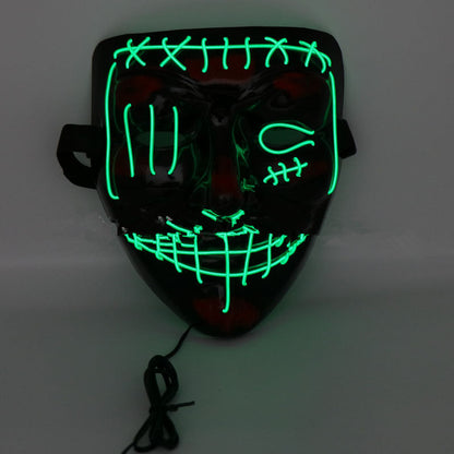 Halloween scary face hood mask with eerie facial design, front view