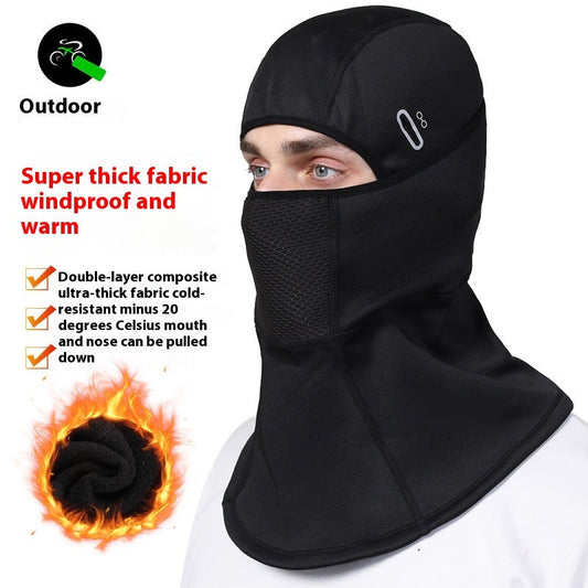 Fleece-lined double-layer windproof helmet lining cap for cycling, skiing, and motorcycle riding