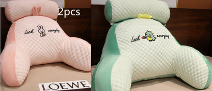Fluffy triangle reading cushion, large lumbar backrest pillow for sofa, bed, or office chair