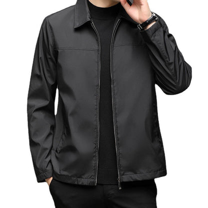 Men's lapel jacket fall winter coat in a classic tailored design