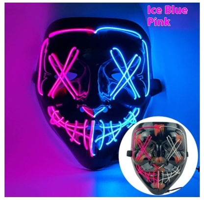 Glowing Mask LED Mask Halloween Clown Funny Bundy