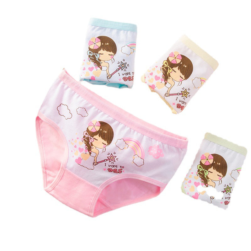 Girls' pure cotton boxer underwear by My Store, children's style