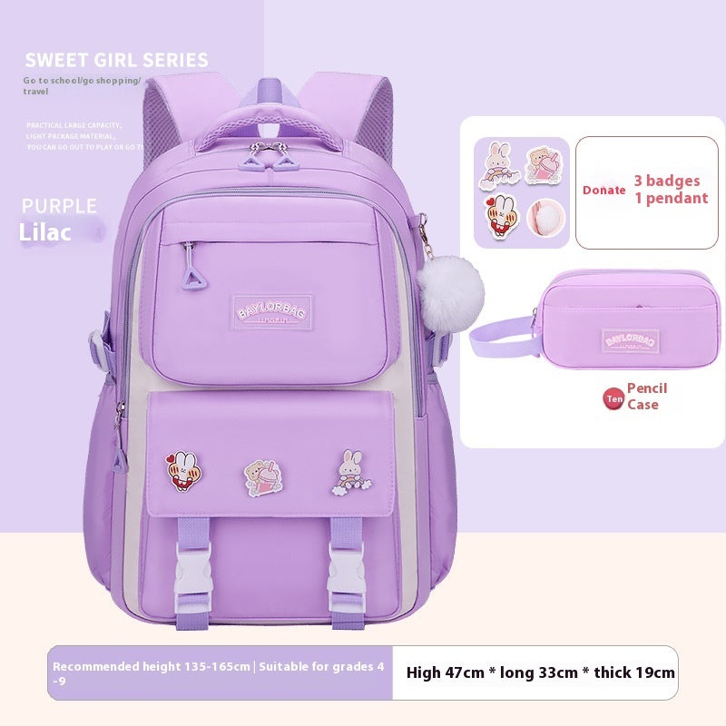 Large-capacity student schoolbag and burden-reduction children’s backpack with spacious compartments