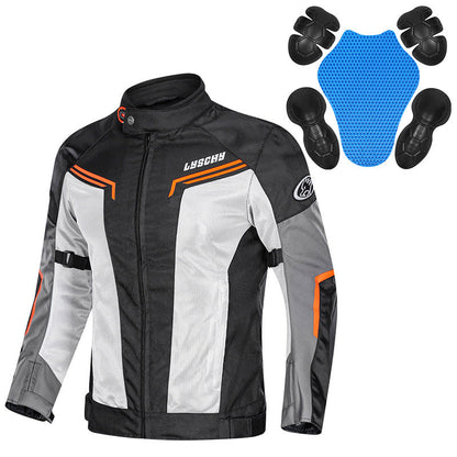 Motorcycle mesh summer jacket and pants for men and women in protective riding gear style
